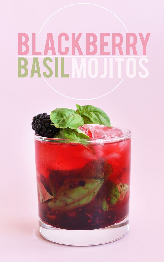 Blackberry Basil Mojitos